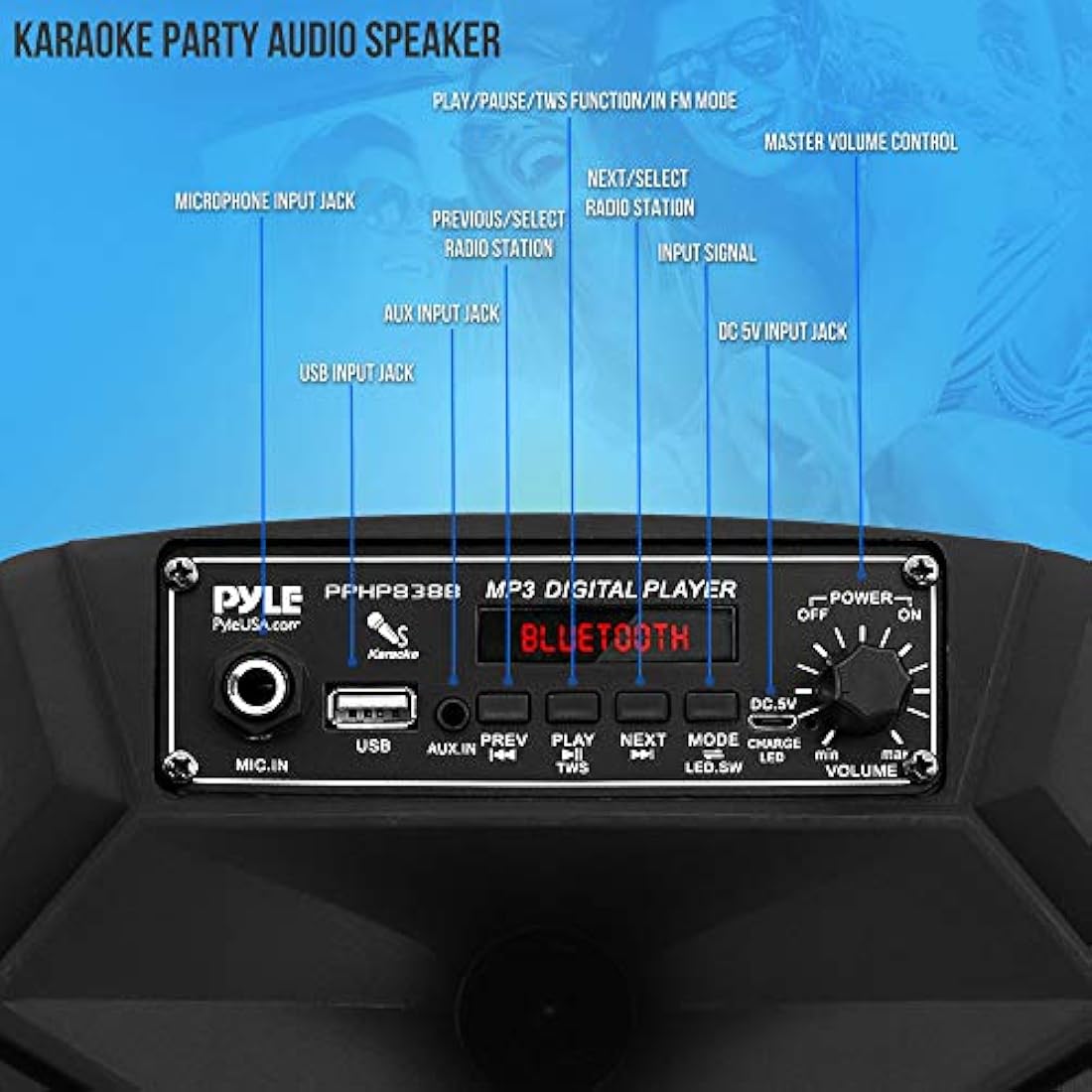 Parlante Portátil con Bluetooth PYLE-PRO PPHP836B