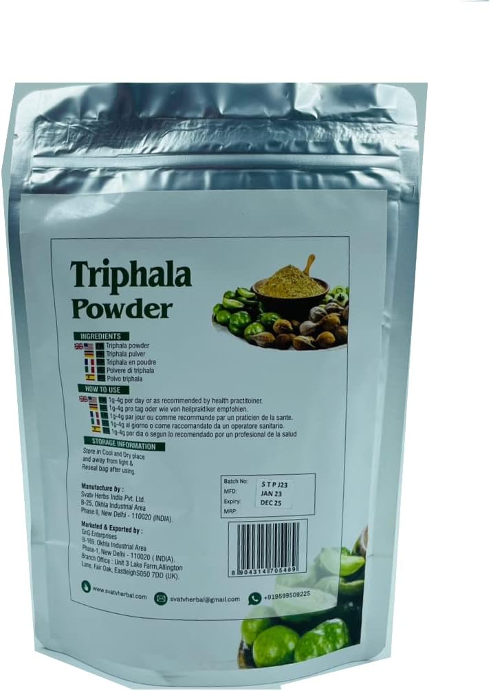 Suplemento Triphala Polvo 8.01 oz Fórmula de Amla, Haritaki