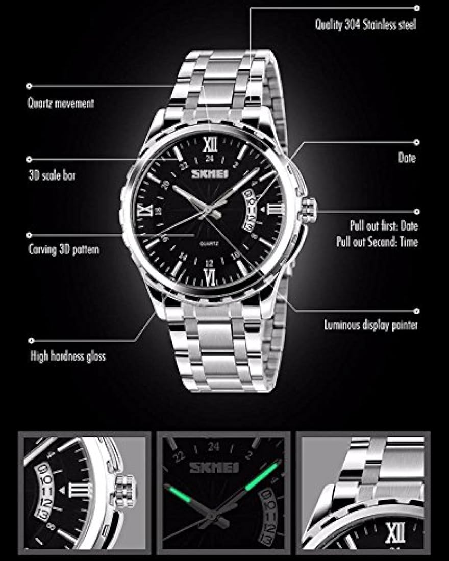 Reloj clásico de cuarzo para hombre con correa