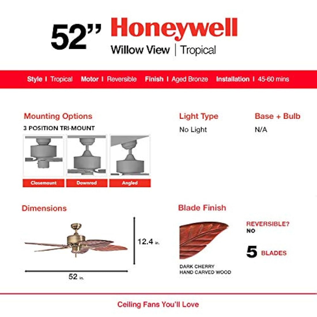 Ventilador de techo tropical
