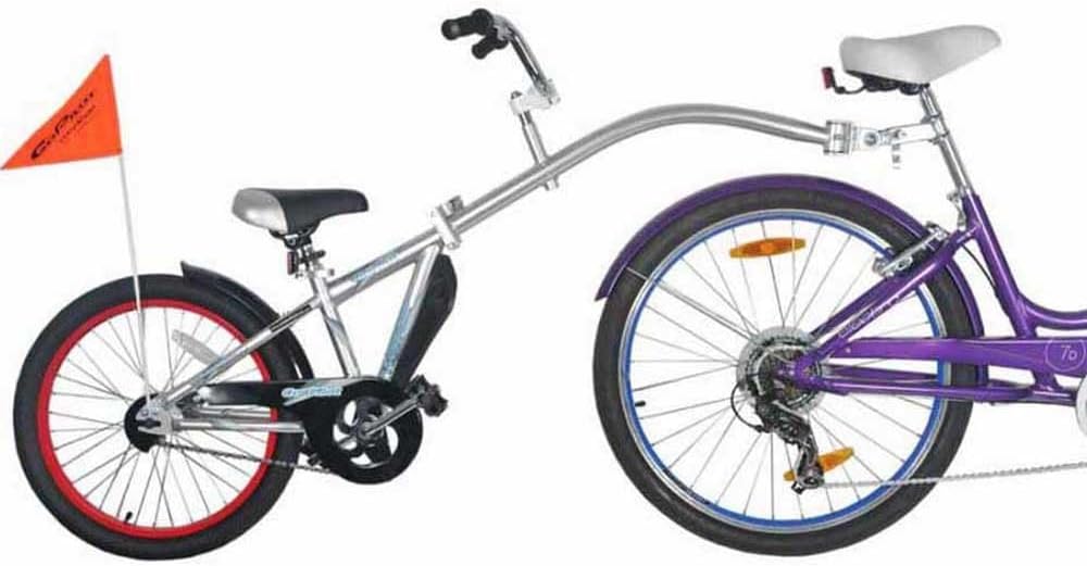 Asiento de bicicleta infantil WeeRide Co Pilot con remolque