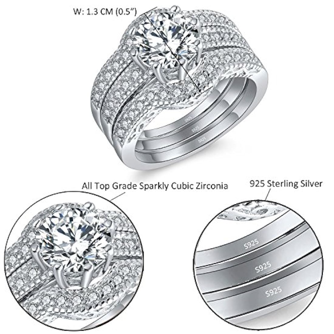 Mabella joyas de 2,50 quilates corona