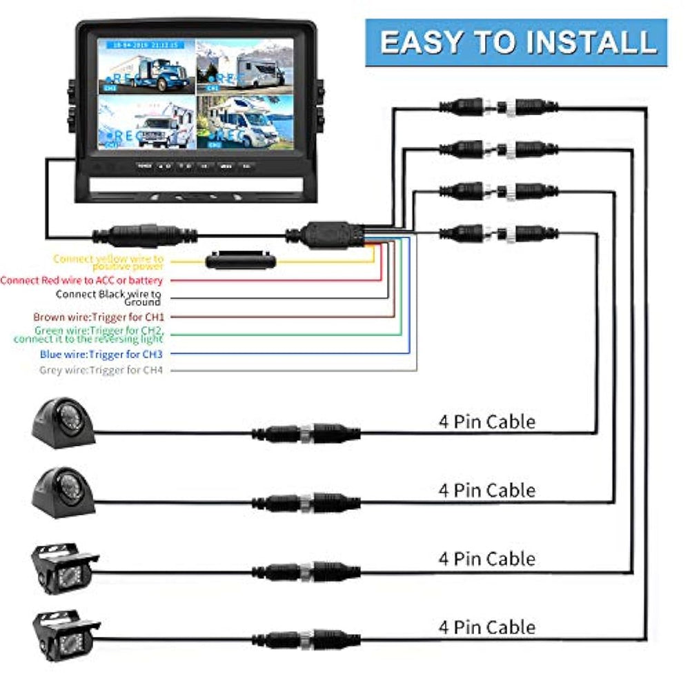 Sistema de cámara de respaldo con monitor grande de 9