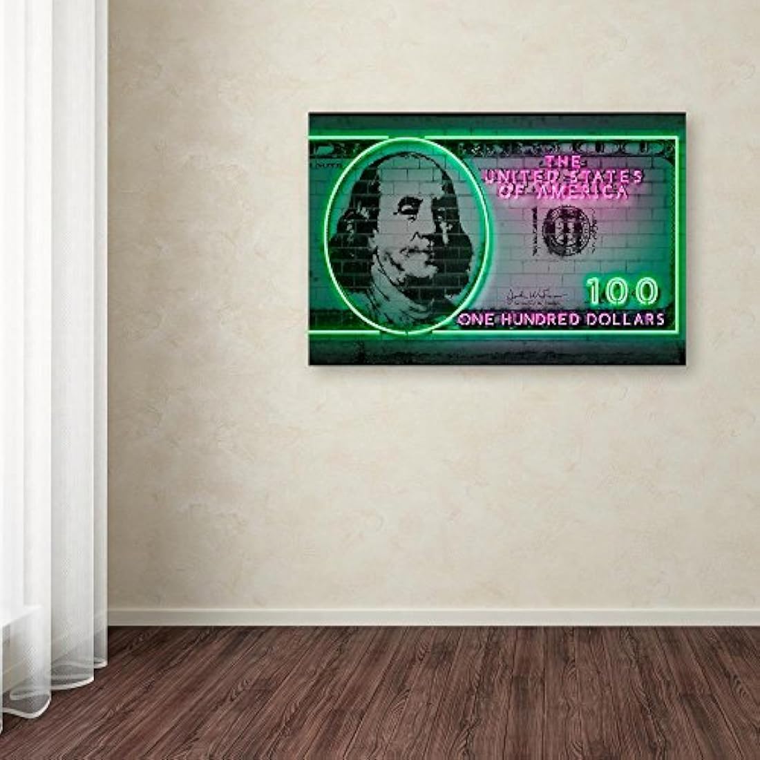 Lienzo arte de la pared 100 Dólares por Octavian Mielu