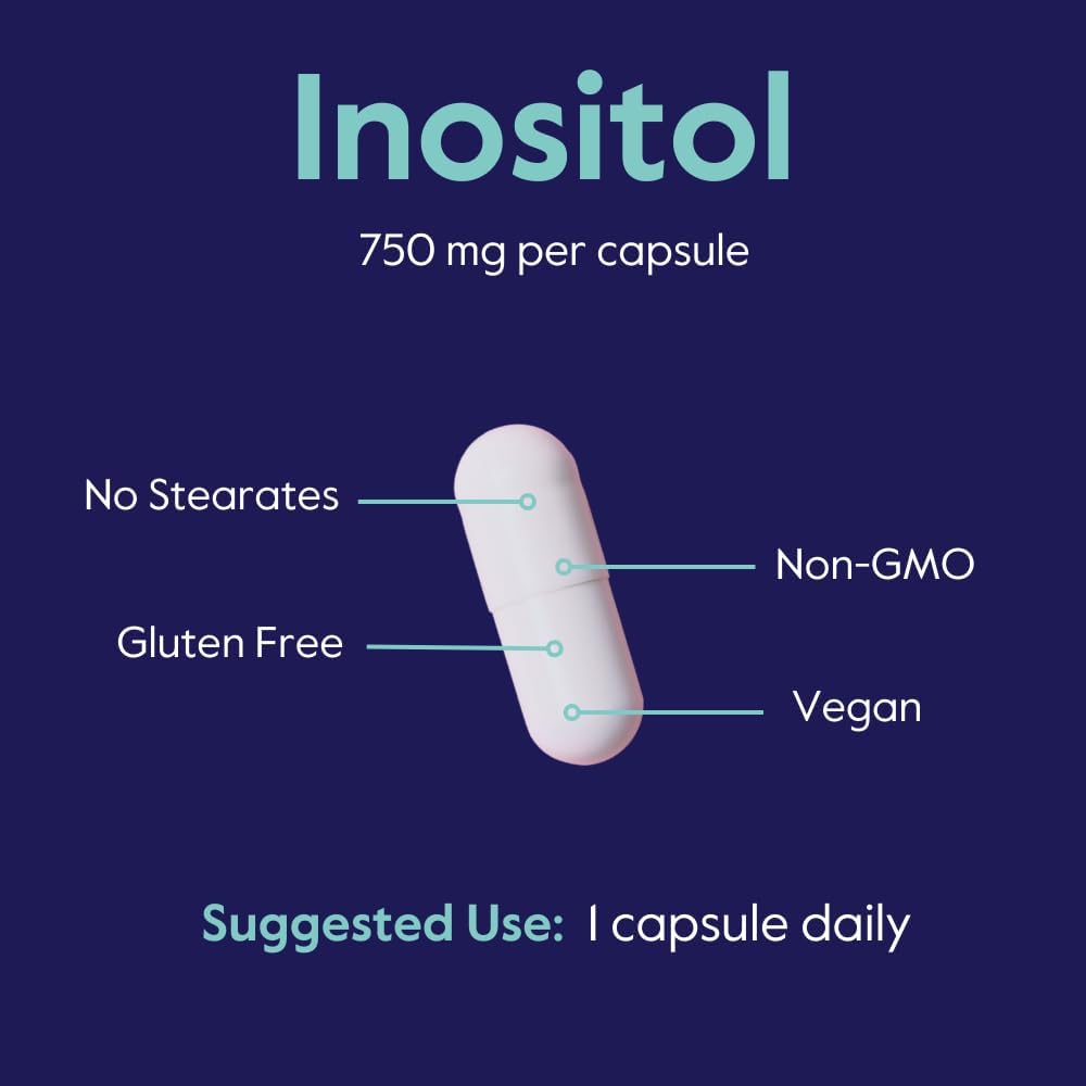 BESTVITE Inositol 750 mg Vegan, Sin Estearatos, 120 Cápsulas