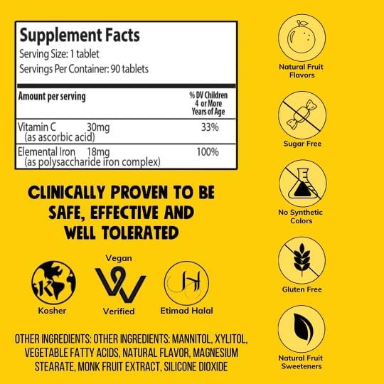 Suplemento de hierro masticable para la anemia para niños
