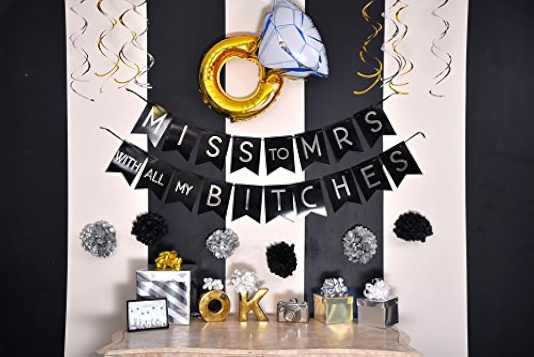 Decoraciones y artículos para fiesta de despedida de soltera