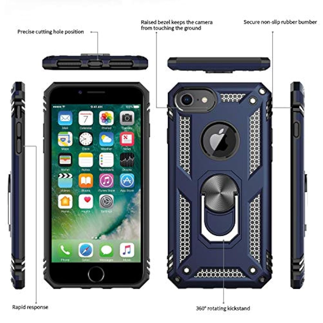 Carcasa para iPhone X con protector de pantalla de cristal