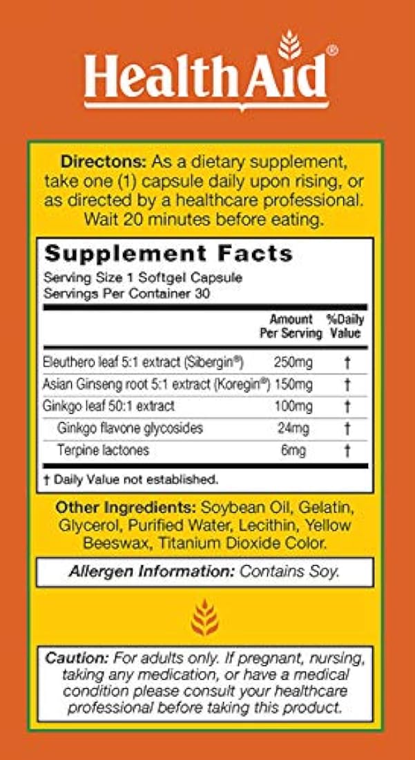 Ginkgo Vital 3 con Eleuthero siberiano y Ginseng