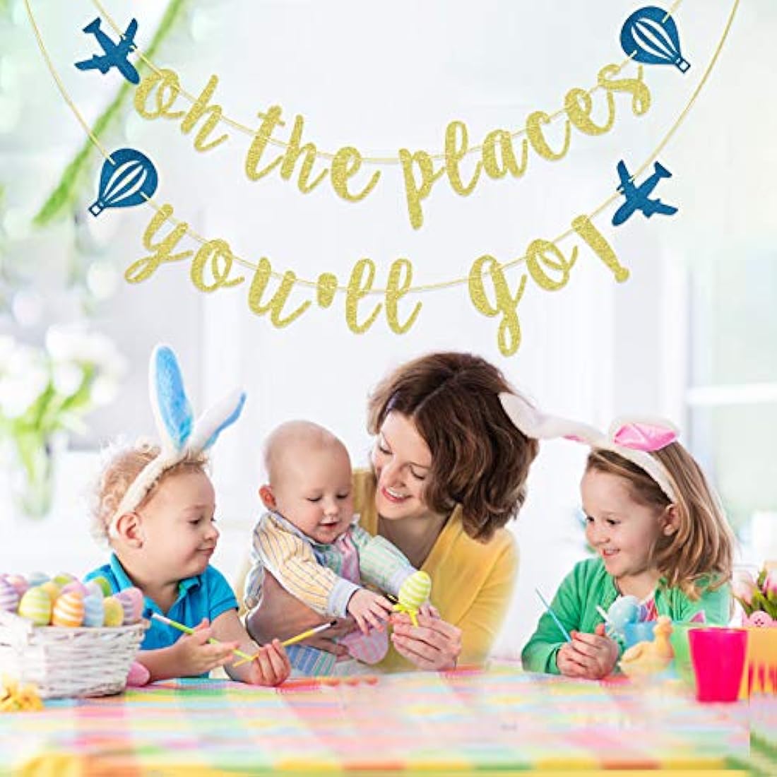 Bandera de fieltro inspirada (dorado y azul)