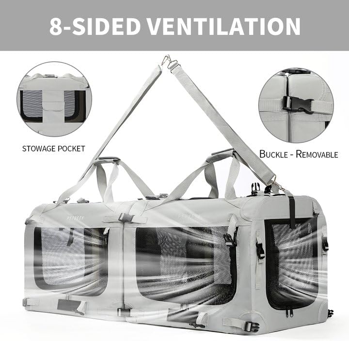 Transportadora Suave para Mascotas, Plegable, Modelo GREY2