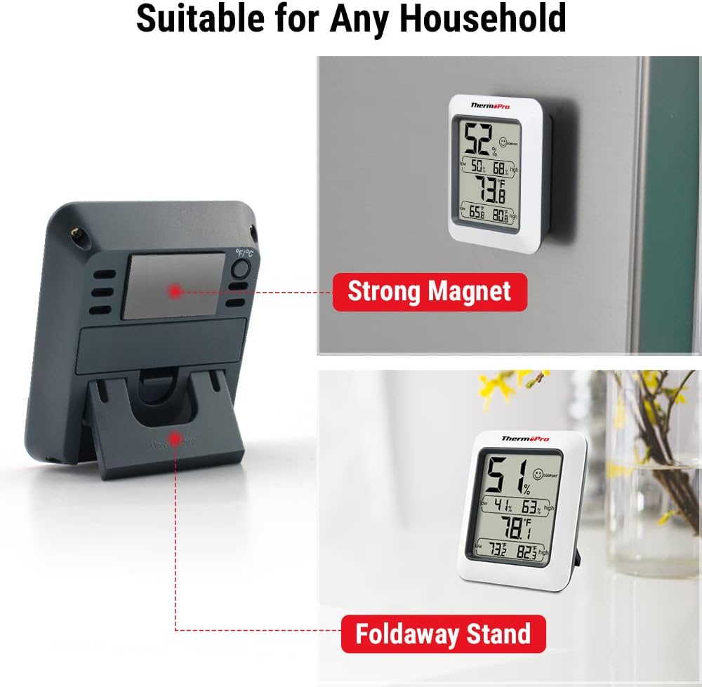 Termómetro y higrómetro digital ThermoPro TP50, monitor de temp.