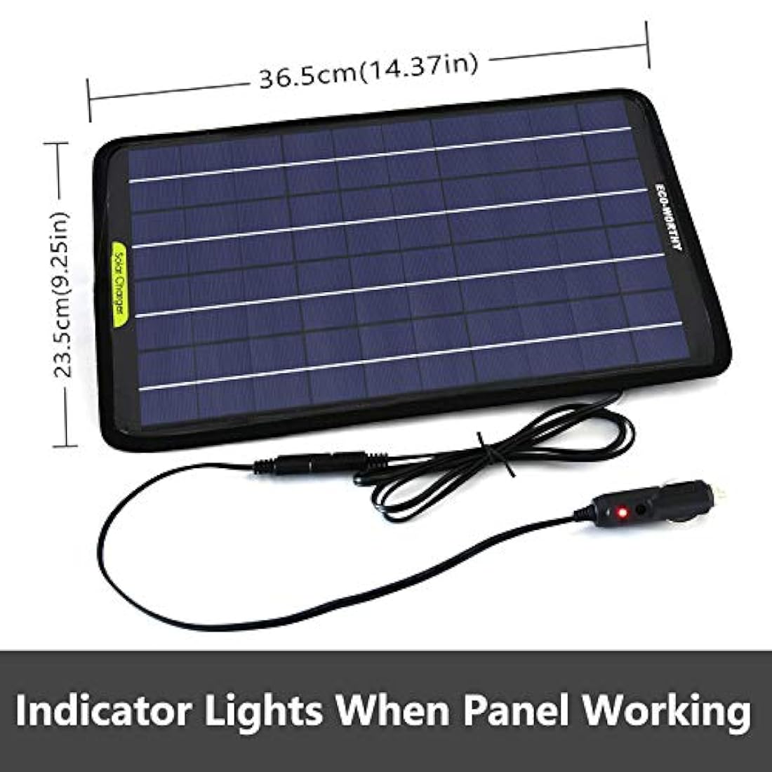 Panel solar portátil de 12 V y 10 W con adaptador