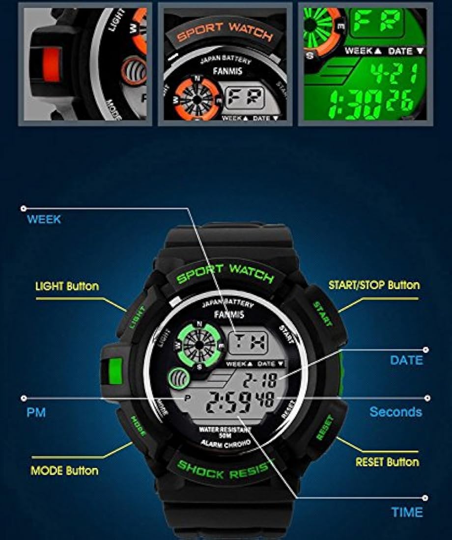 Reloj deportivo digital para hombre