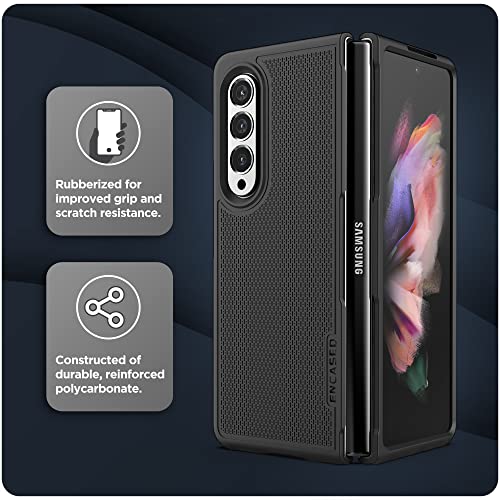 Encased DuraClip - Funda para Galaxy Z FOLD-3 con clip para cinturón, cubierta delantera y trasera delgada con funda (Samsung Z Fold 3 2021)