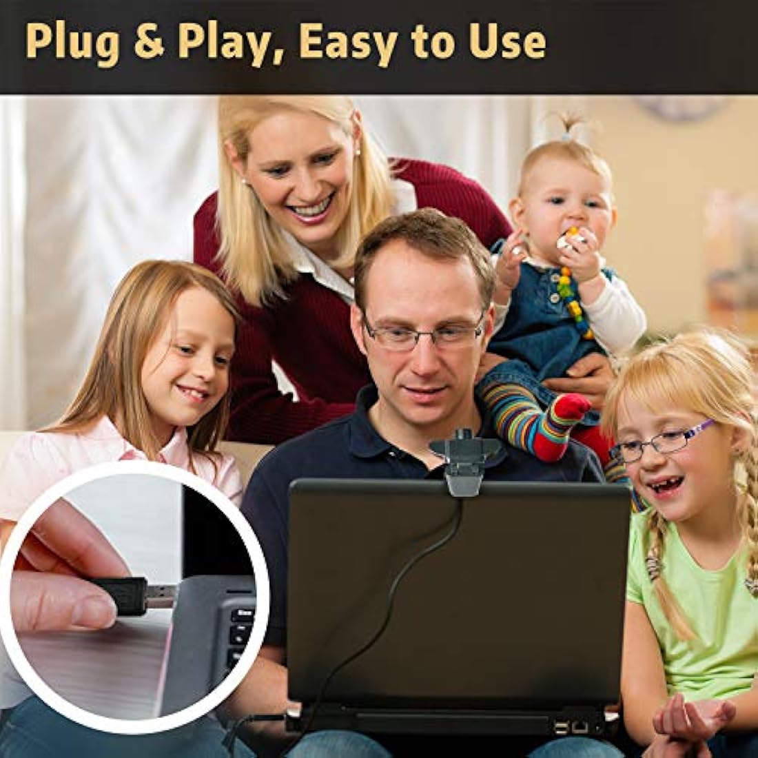 Cámara web HD 1080P con micrófono, septekon Streaming