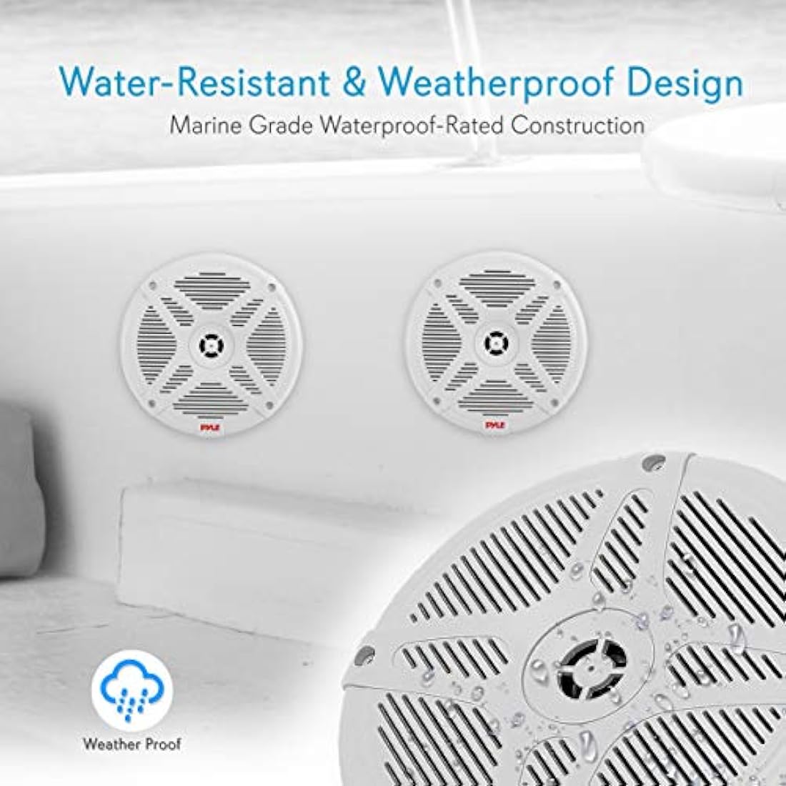 Parlantes de barco juego de 2 blanco PYLE PLMRBT65W