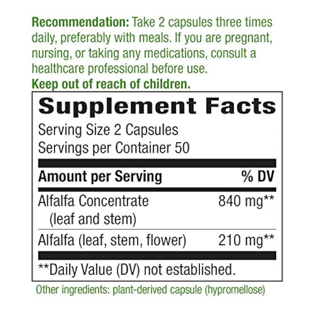 Natures Way Alfa Max concentrado, 525 Miligramo por cápsula