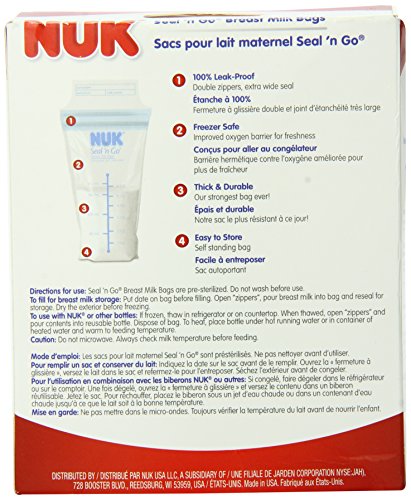 Bolsas de leche materna NUK Seal N Go, 50 unidades