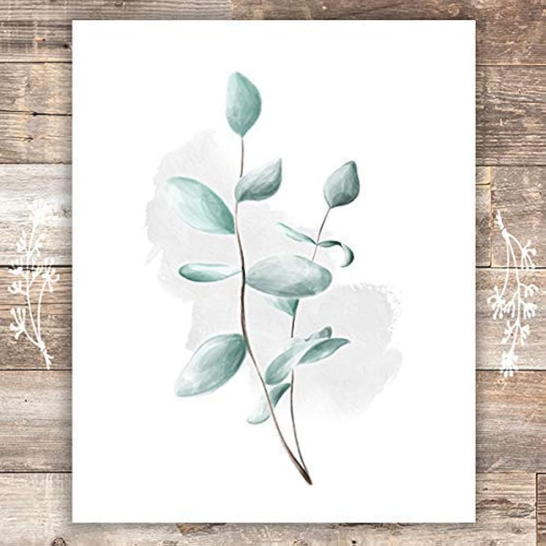 Arte de pared de impresiones botánicas eucalipto y algodón