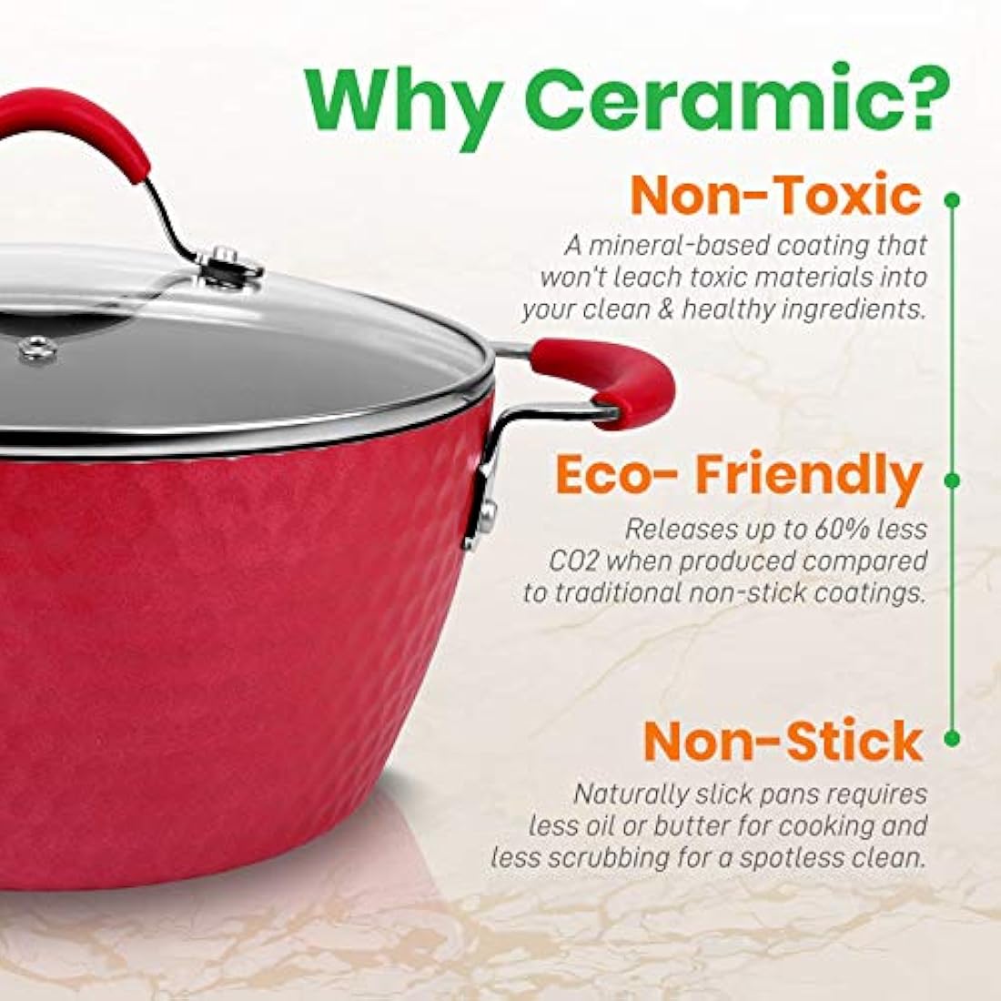 Olla de horno antiadherente NutriChef PRTNCCW11RDDDOP