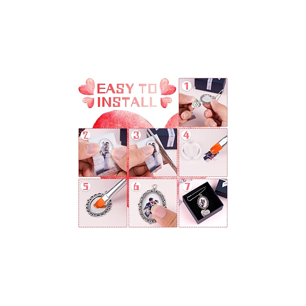 Juego de 2 dijes para ramo de boda, encaje individual.