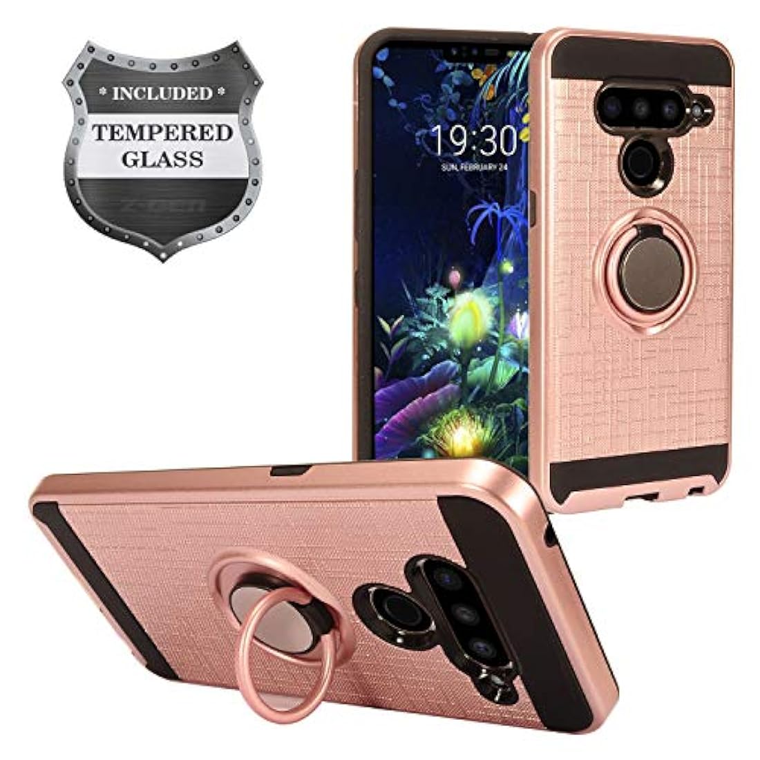 Funda híbrida para LG V50 con soporte de anillo Z-GEN -