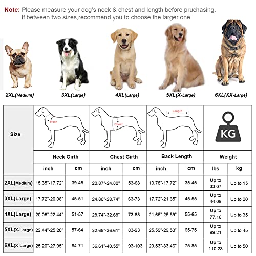 KOOGAL Pet Large Dog Raincoat Apparel Poncho Waterproof for Medium Large Sized Dog Raincoat Clothes (2XL Fluorescent Yellow)