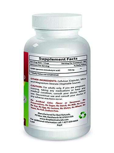 Best Naturals Cápsulas vegeta 750 mg 180 tabletas