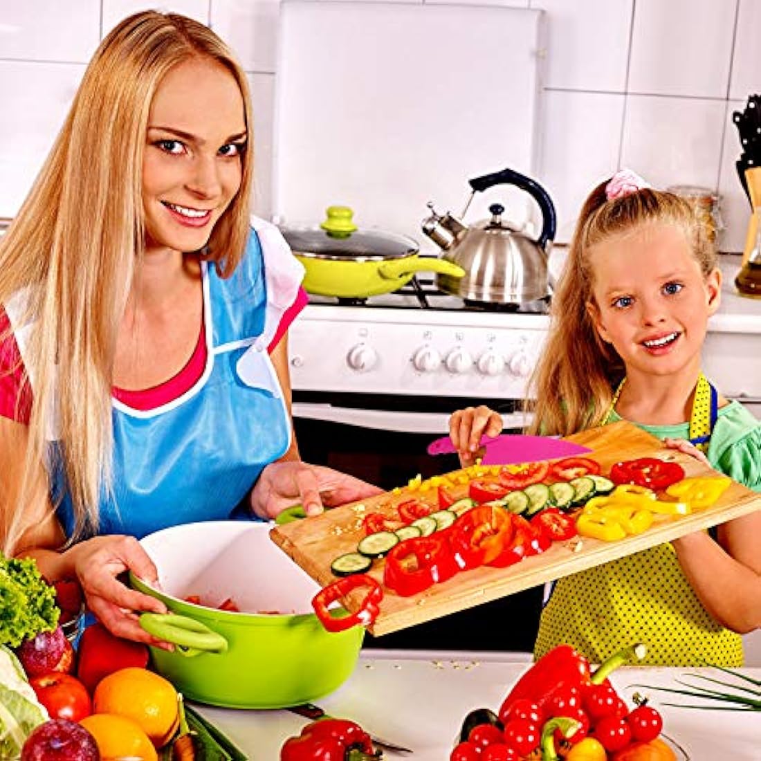 Jovitec - Juego de 8 cuchillos de cocina de plástico