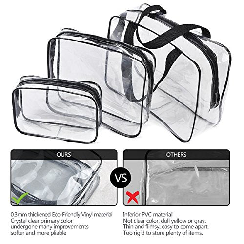 Clear Cosmetic Bag TSA Air Travel Toiletry Bag Set Vinilo