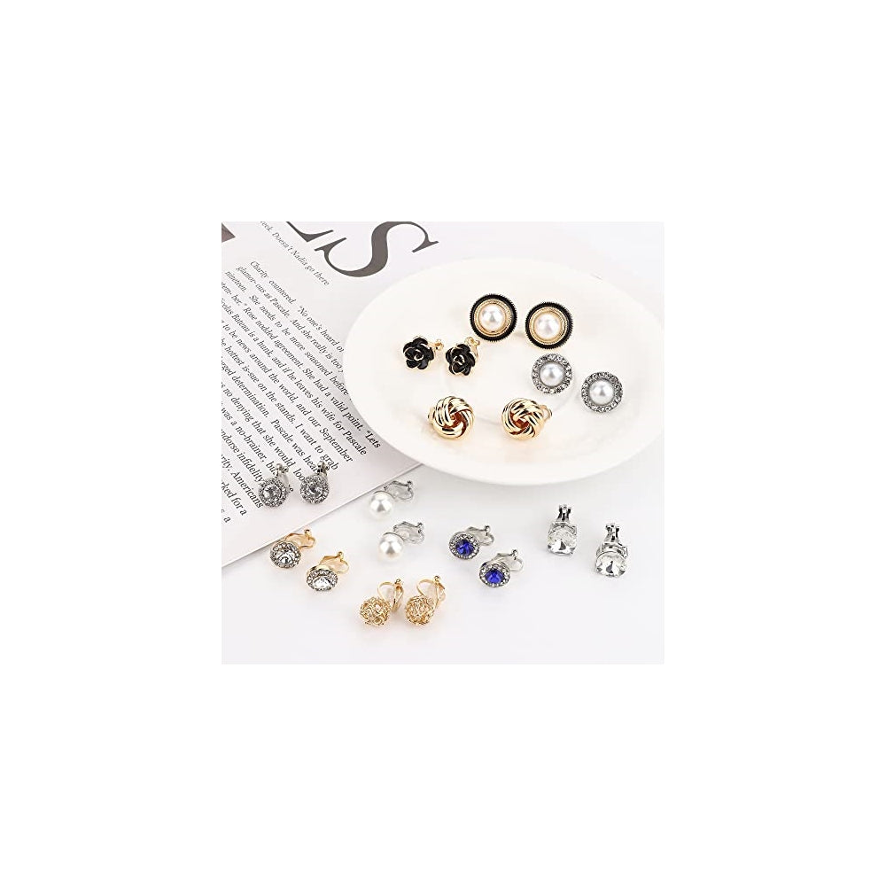 Aretes de clip para mujer,