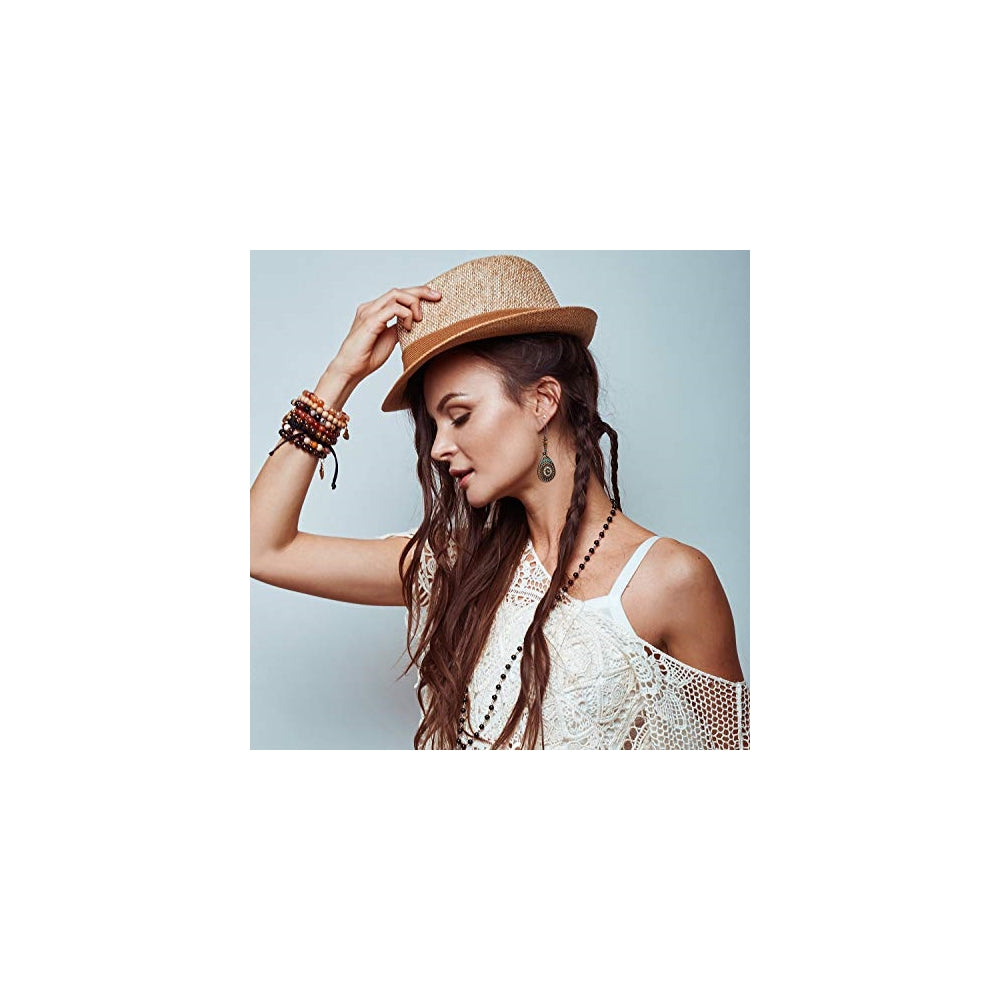 Aretes colgantes bohemios con diamantes de imitación retro