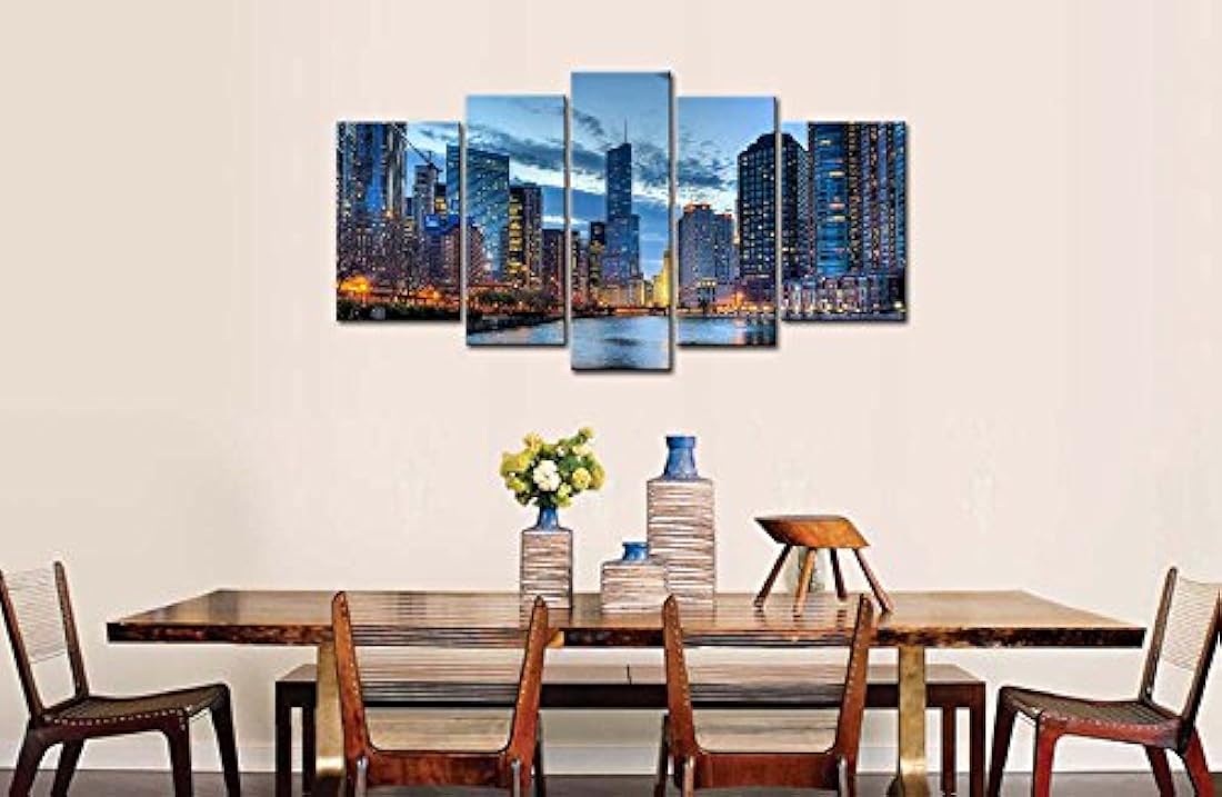 5 paneles pared arte pintura Chicago Illinois Estados Unidos