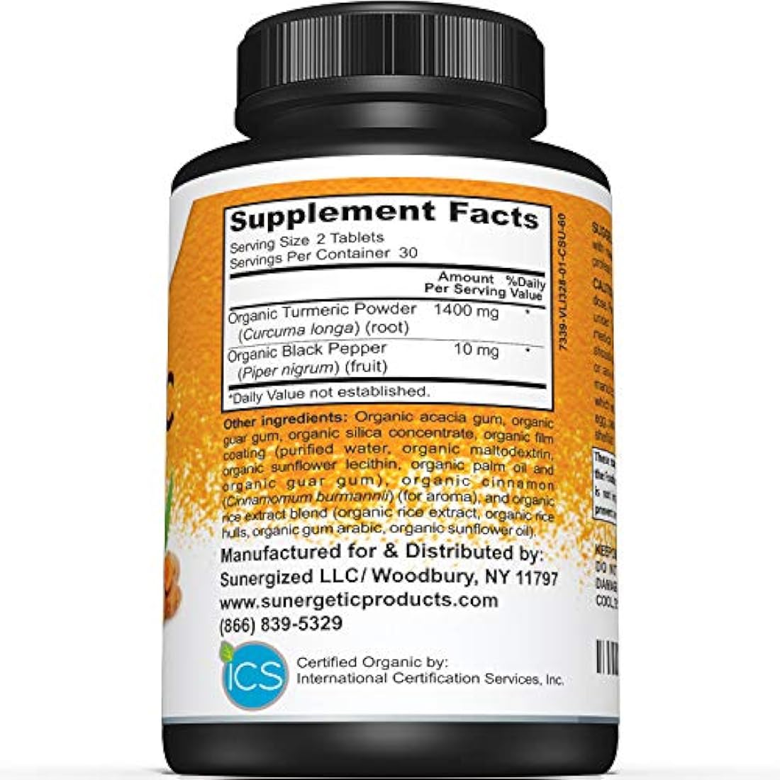 Suplemento de cúrcuma - orgánico de USDA orgánico cúrcuma