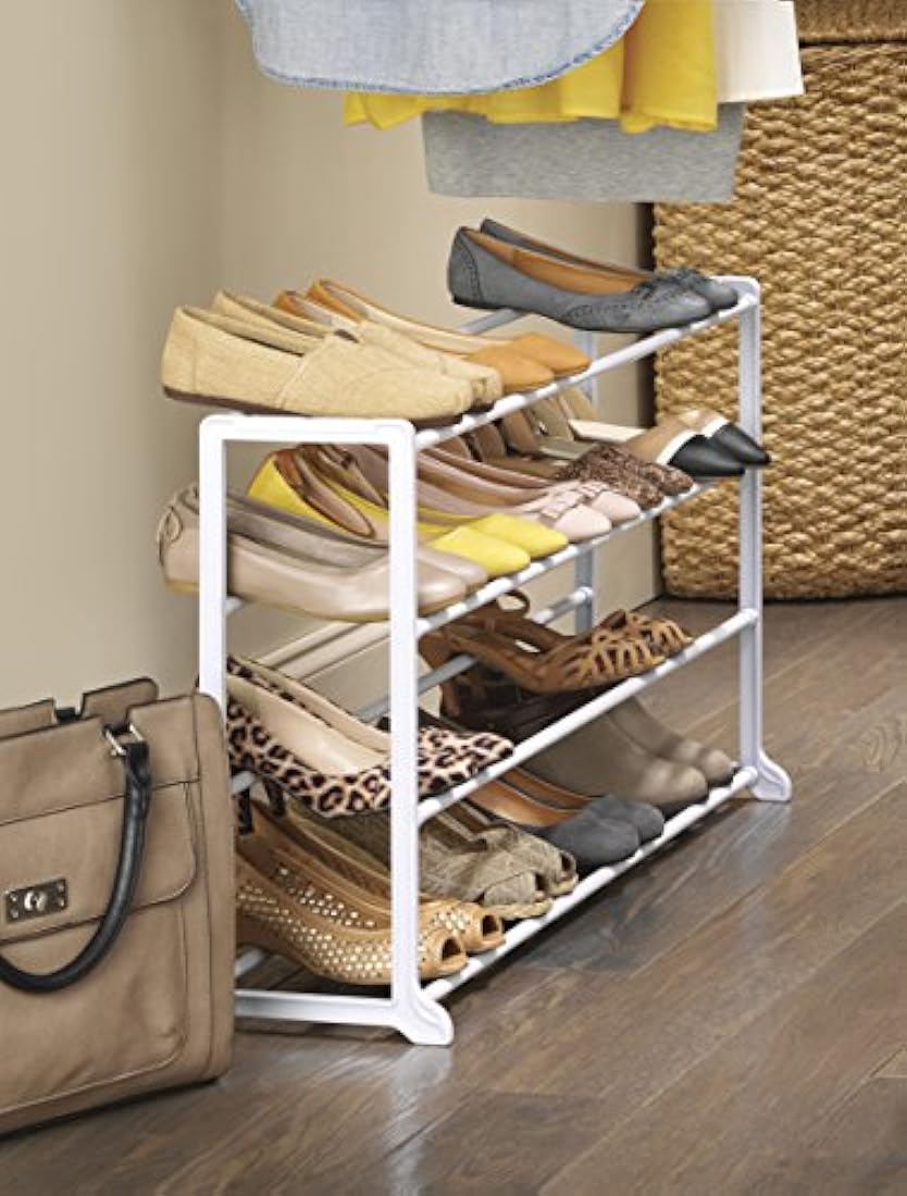 Soporte para 20 pares de zapatos color blanco