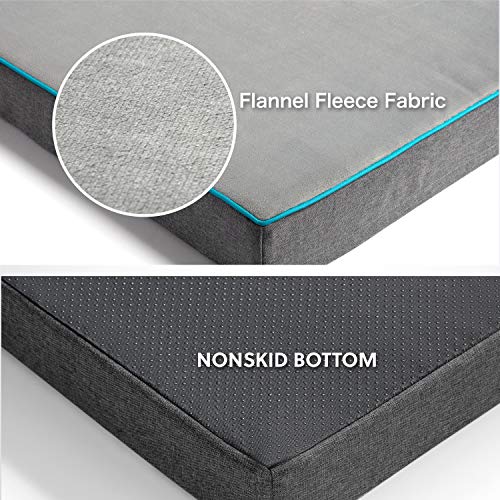Bedsure Cama ortopédica grande de espuma viscoelástica para perro, cama lavable para perro con forro impermeable y funda extraíble, cama de felpa de franela con parte inferior antideslizante para perros medianos, grandes y extragrandes