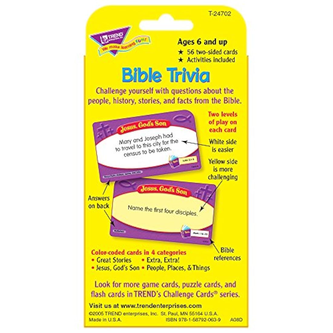 Trend Enterprises tarjetas con trivias sobre la biblia