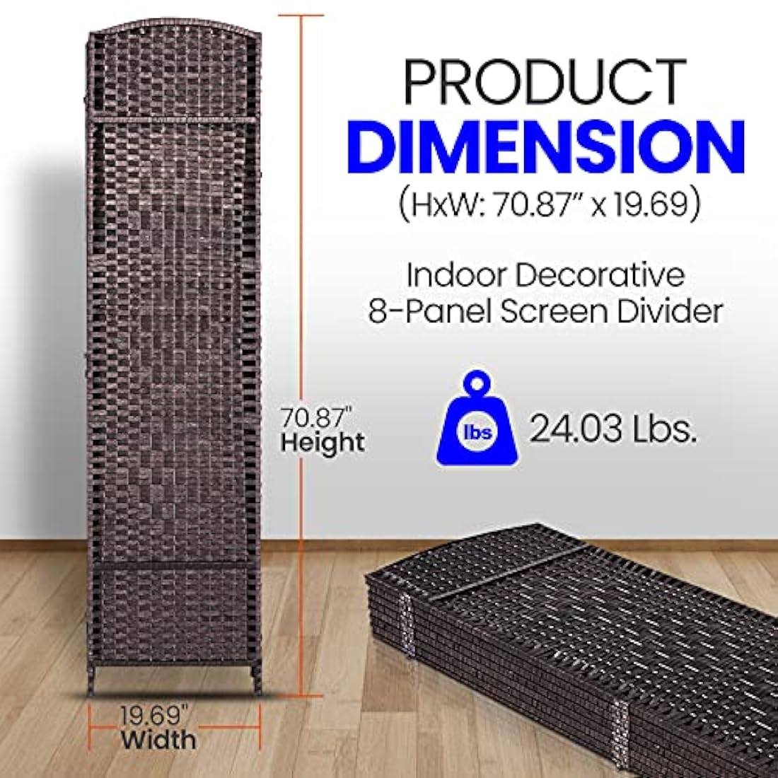 Divisor de habitación de 8 paneles SERENELIFE SLRDX89