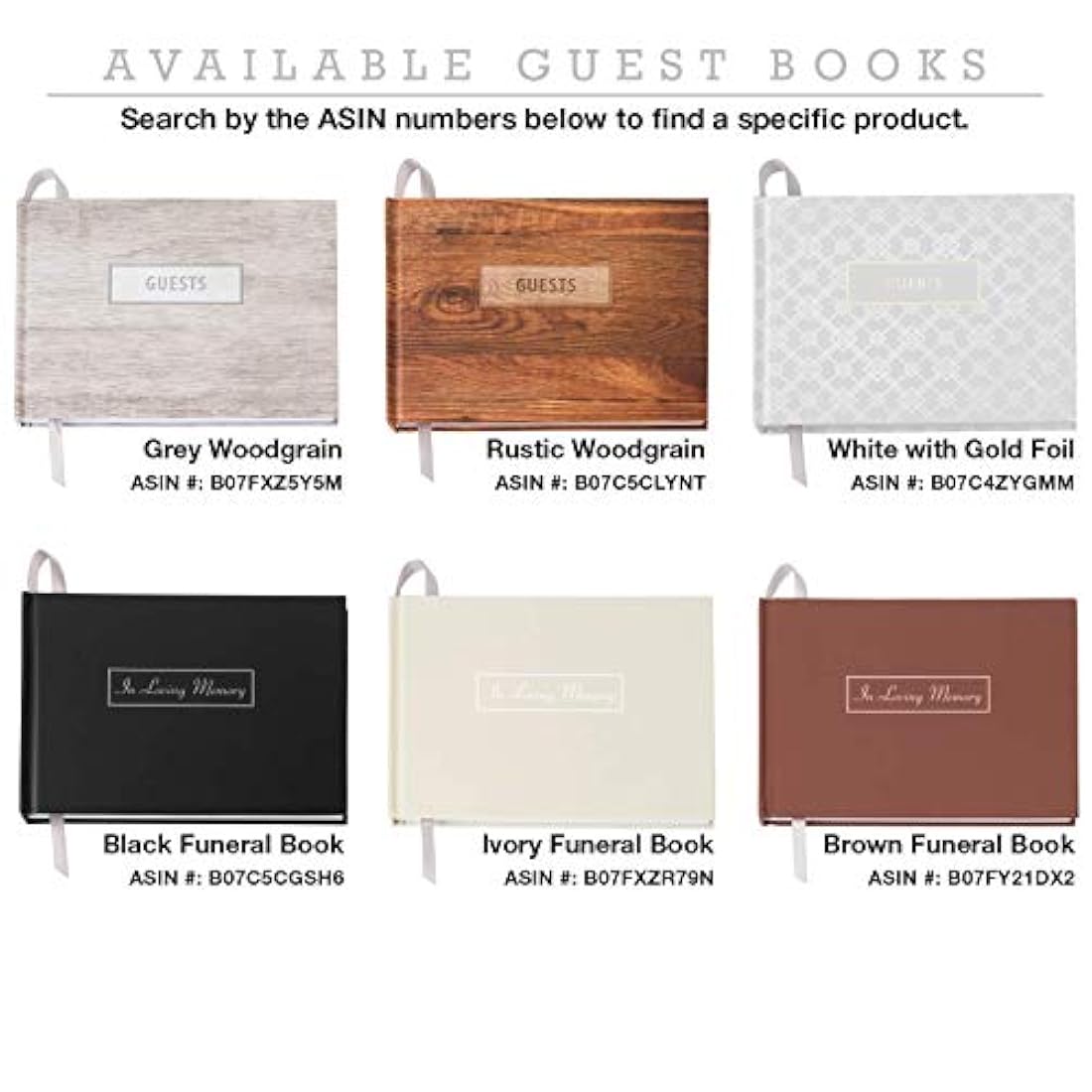 Libro de invitados funerario de 9.0 x 7.0 in