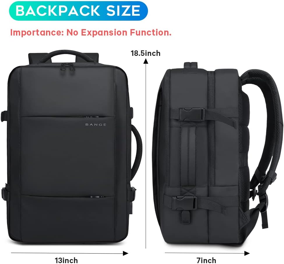Mochila BANGE para Viajes, Aprobada para Vuelo, 17 Laptop