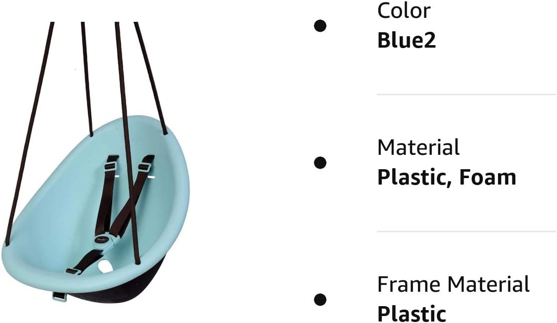 Swurfer Kiwi - Columpio para niños pequeños, cómodo columpio para bebé al aire libre, arnés de seguridad ajustable de 3 puntos, sistema de bloqueo seguro de clic rápido, carcasa forrada de espuma,