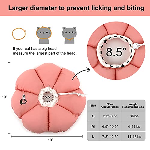 HiDREAM - Collar de cono de gato, bonito collar isabelino impermeable para gatos, antimordeduras, curación de heridas, seguridad para recuperación, estilo para todas las estaciones