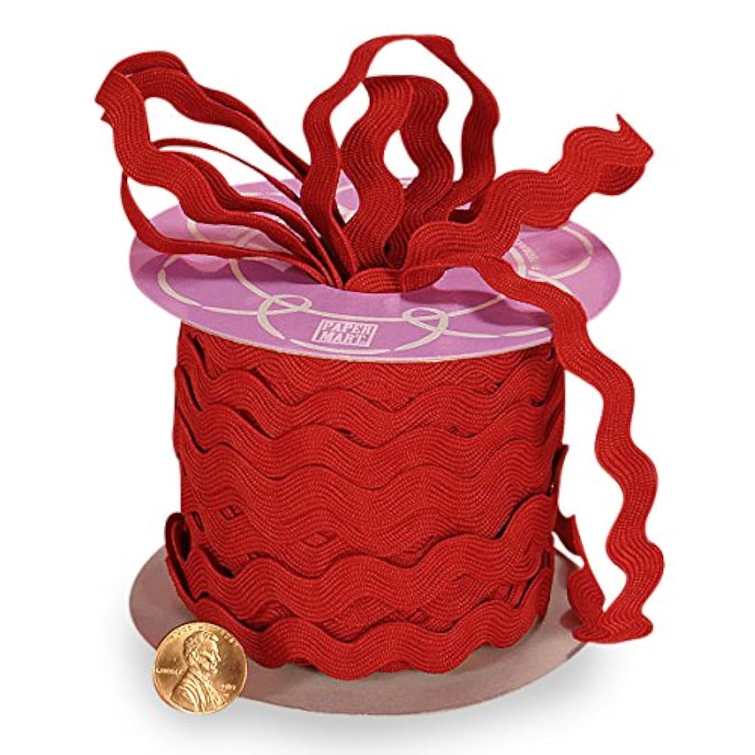 Cinta Rojo Ric Rac recortar, 11 mm x 25yd