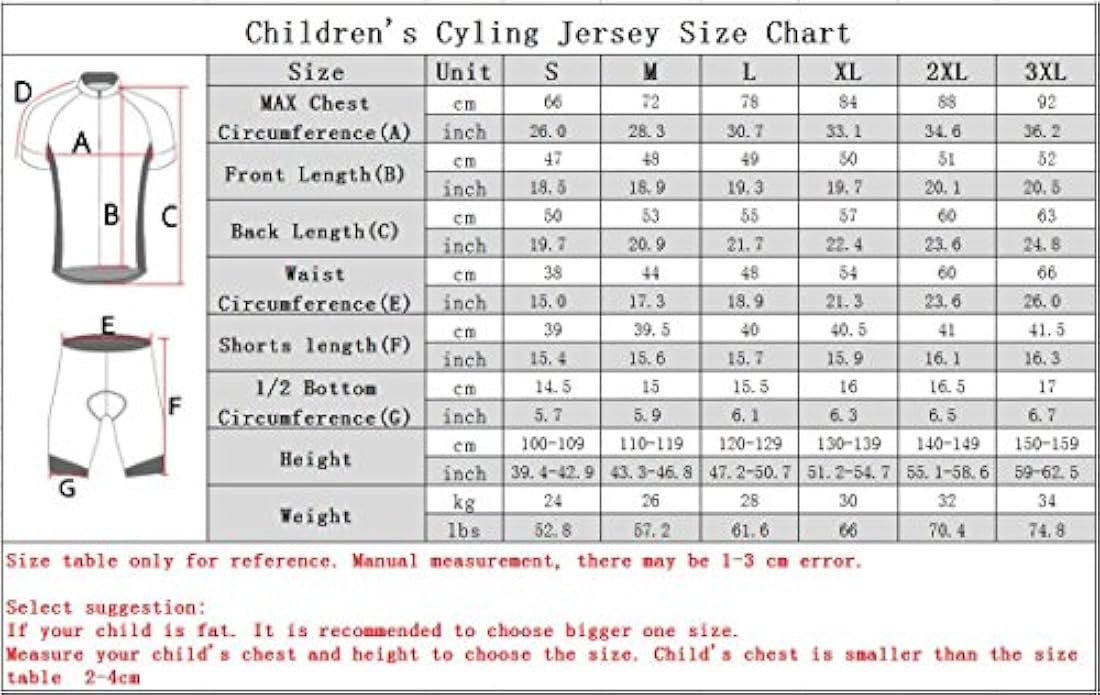 Camiseta de ciclismo de manga corta para niños