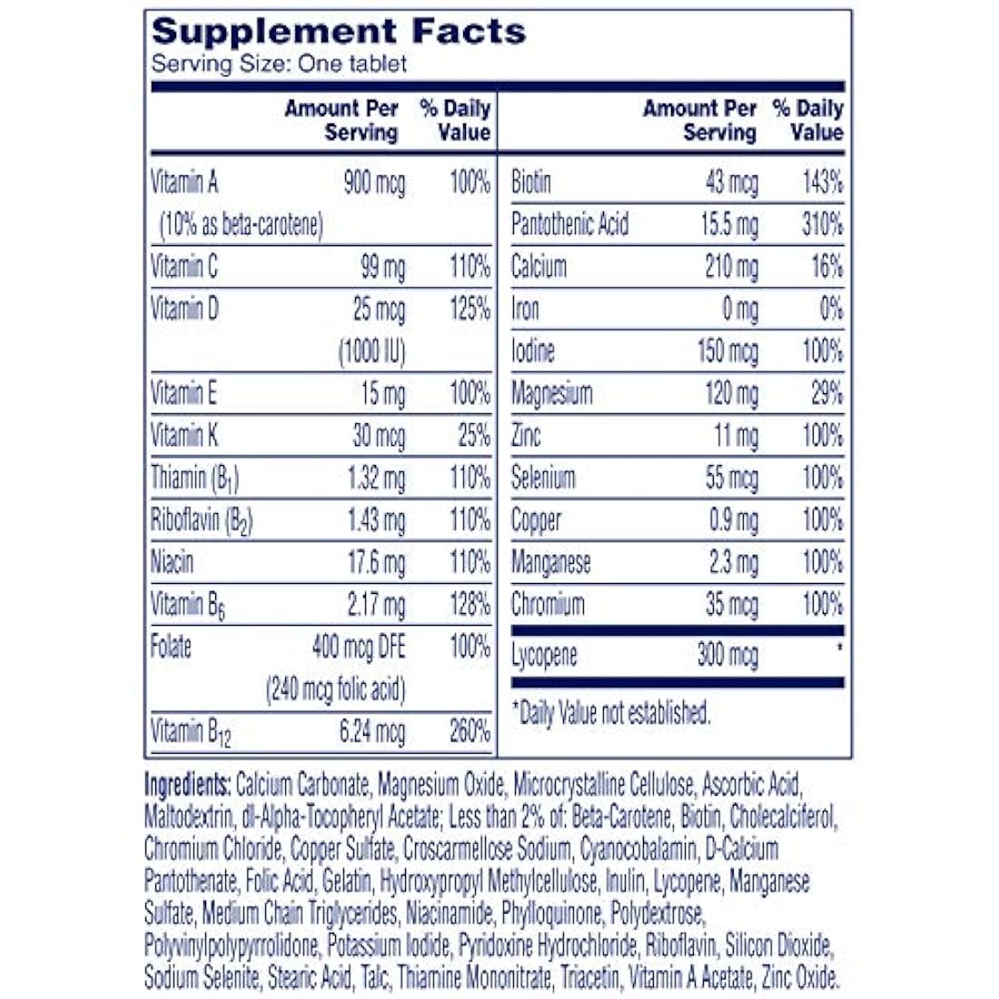 Suplemento multivitamínico One-A-Day para mujer bee-tee-nin