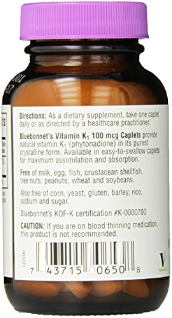 BlueBonnet Vitamina K1 cápsulas, 100 unidades
