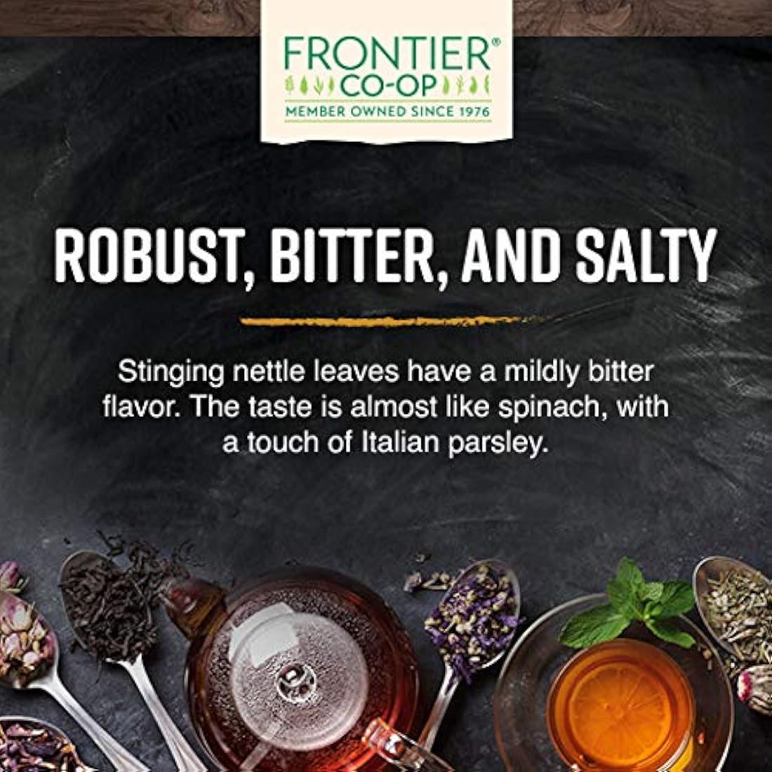 Hojas de ortiga cortadas y tamizadas Frontier Organic 1 lb