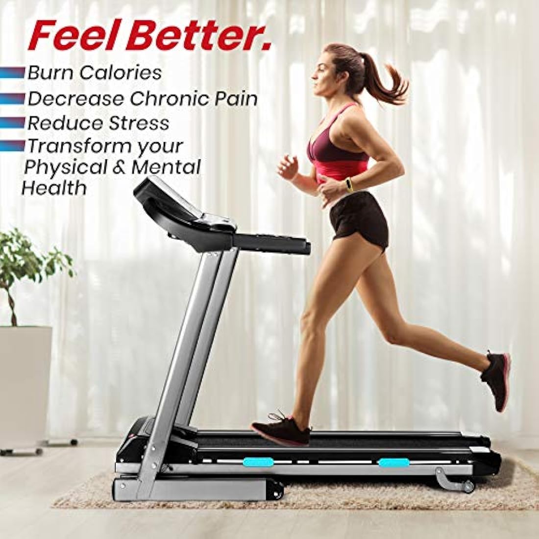 Caminadora digital de ejercicio plegable SereneLife SLFTRD35