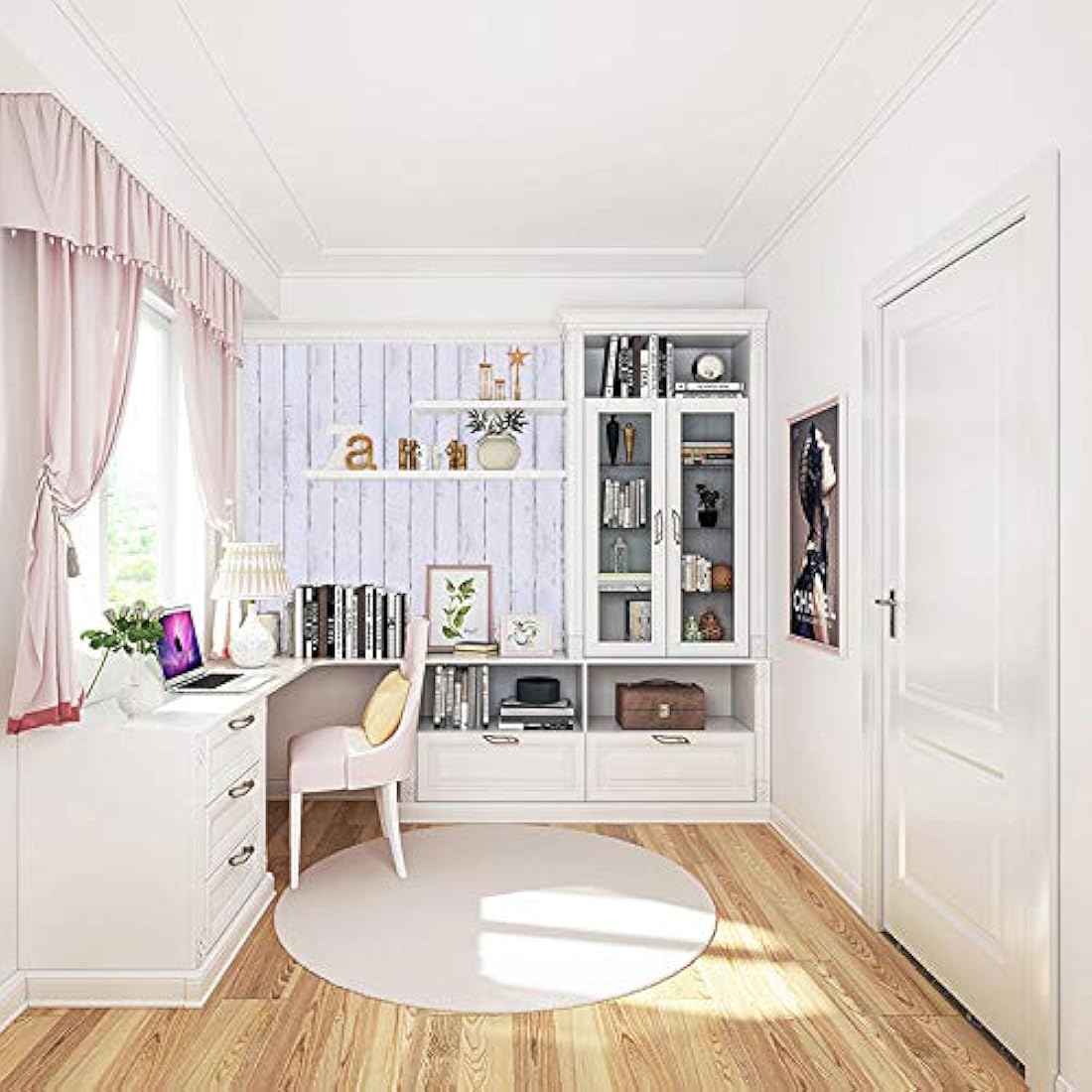 Abyssaly Papel de madera autoadhesivo extraíble para pared